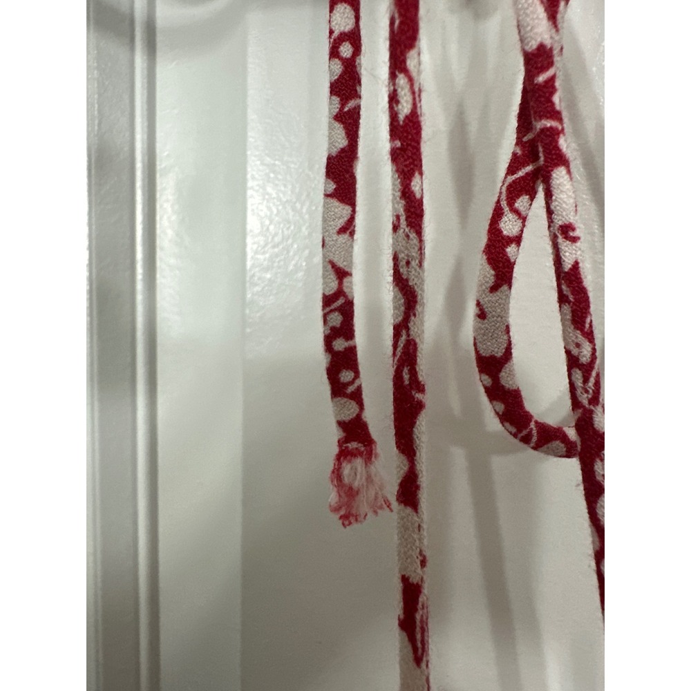 Reformation Red White Floral Tie Strap Smocked Back Mini Dress Size 10 - Picture 5 of 10